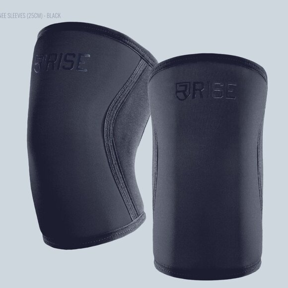 RISE Knee Sleeves (25cm) Size Small 7MM - Black, New in Sealed Packing! - Picture 1 of 7
